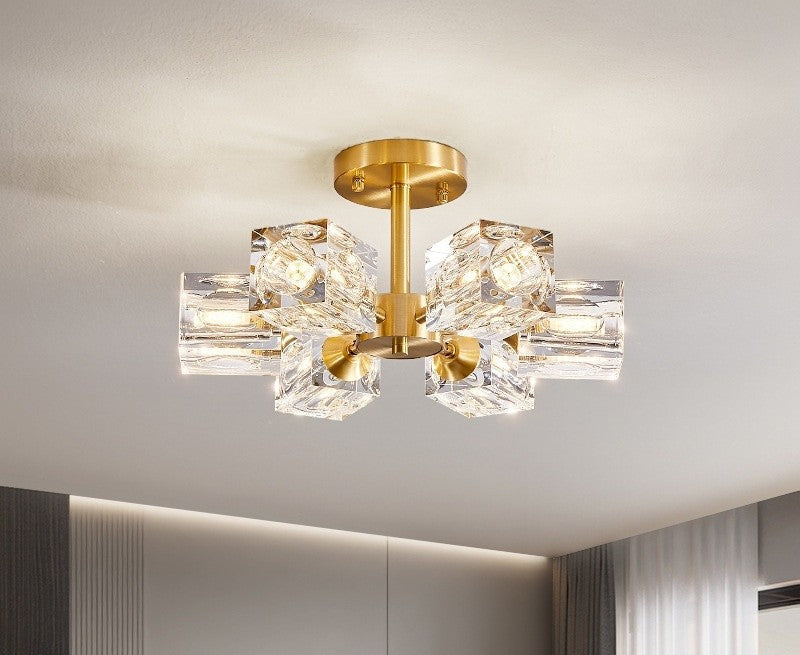 Copper Crystal Ceiling Lamp