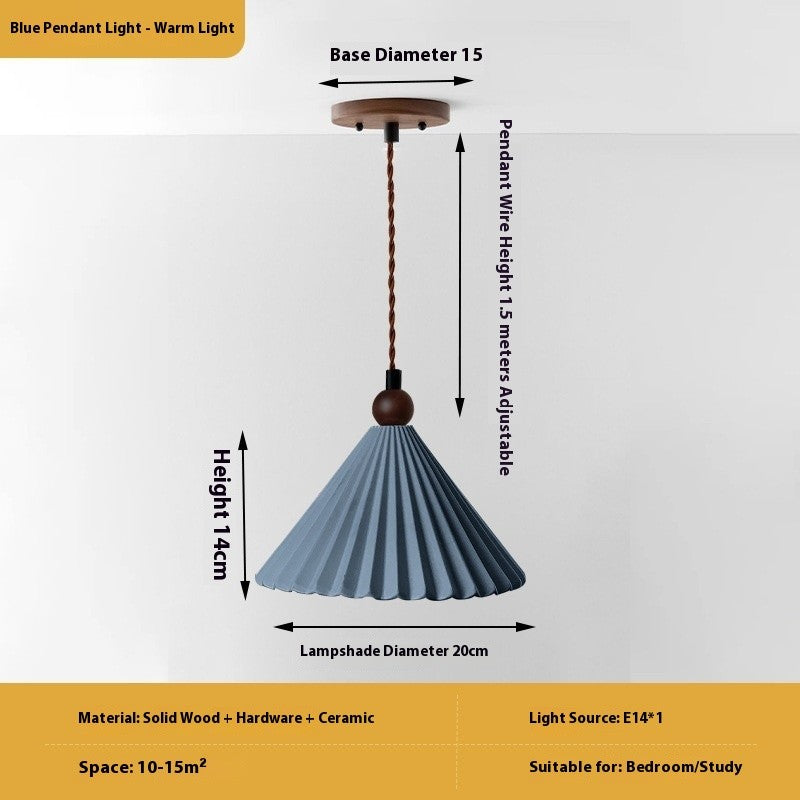 Retro Walnut Ceramic Pendant Lamp