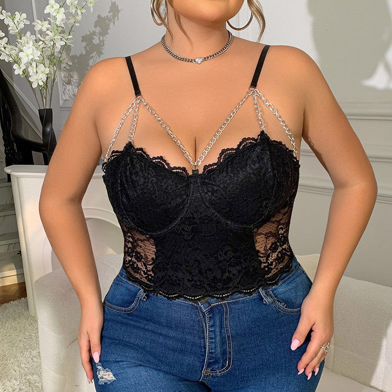 Seraphina Chain-Link Crop Vest