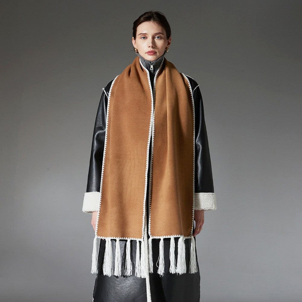 Calira Double-Faced Tassel Scarf