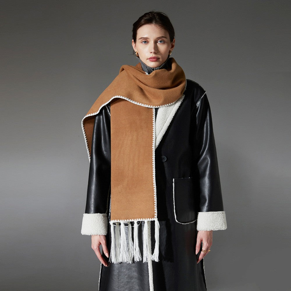 Calira Double-Faced Tassel Scarf