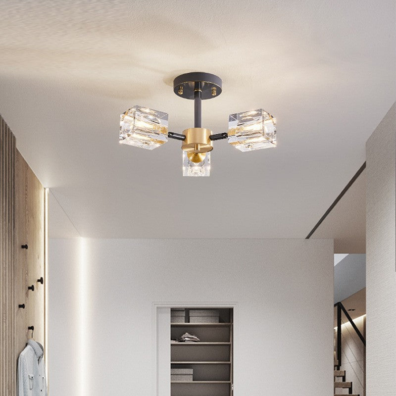 Copper Crystal Ceiling Lamp