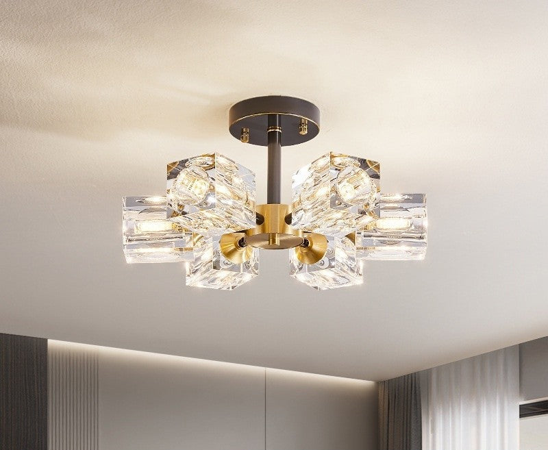 Copper Crystal Ceiling Lamp