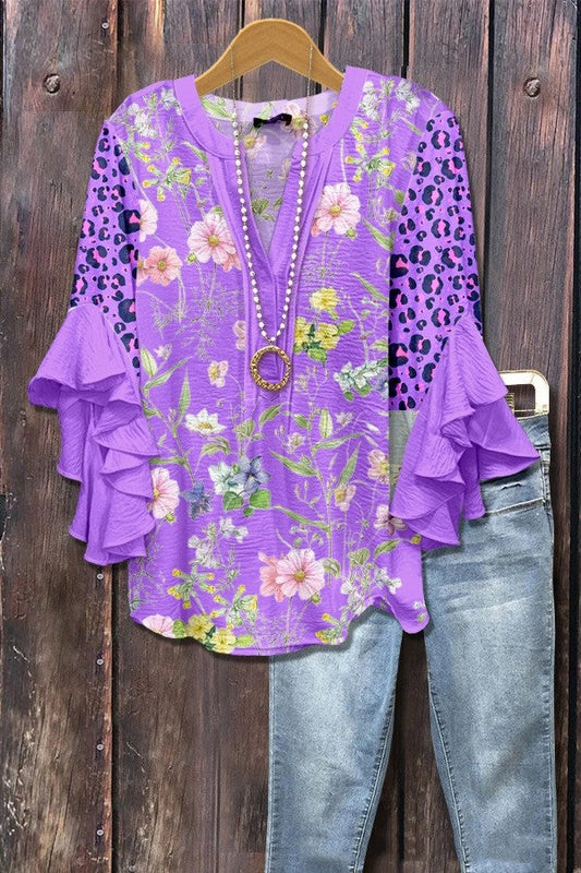 Elara Lotus-Edge Printed Tee