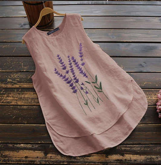 Elodie Embroidered Cotton-Linen Vest