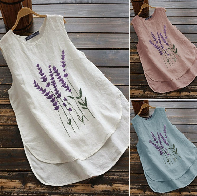 Elodie Embroidered Cotton-Linen Vest