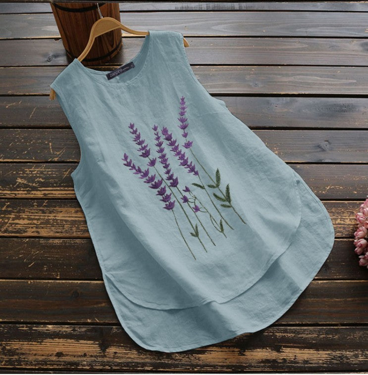 Elodie Embroidered Cotton-Linen Vest