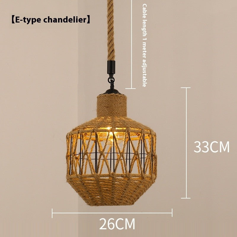 Retro Hemp Rope Industrial Chandelier