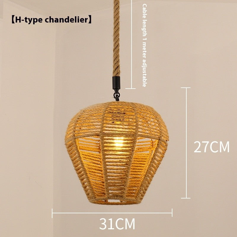 Retro Hemp Rope Industrial Chandelier