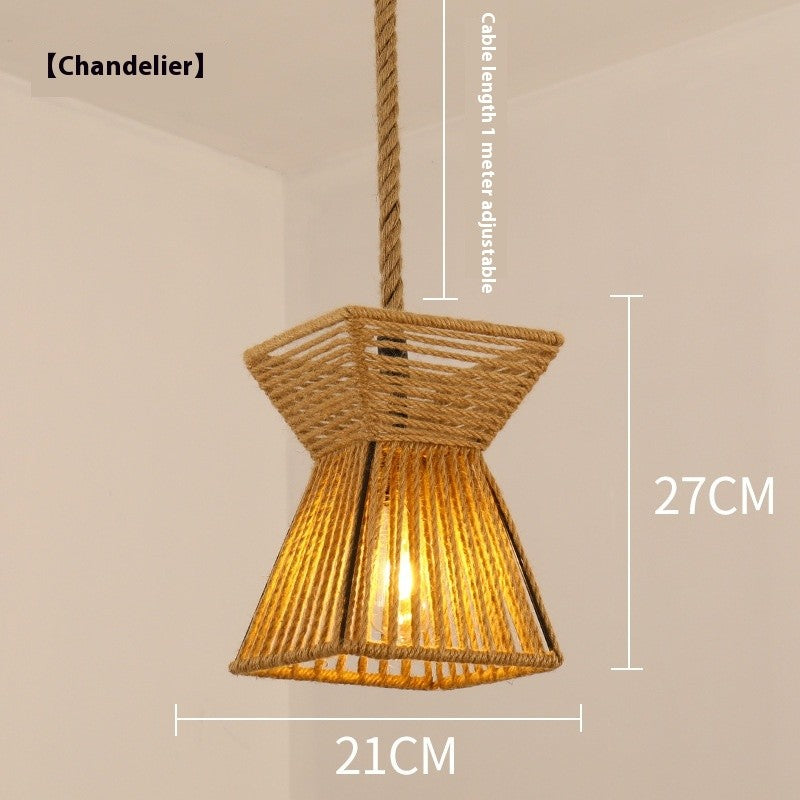 Retro Hemp Rope Industrial Chandelier
