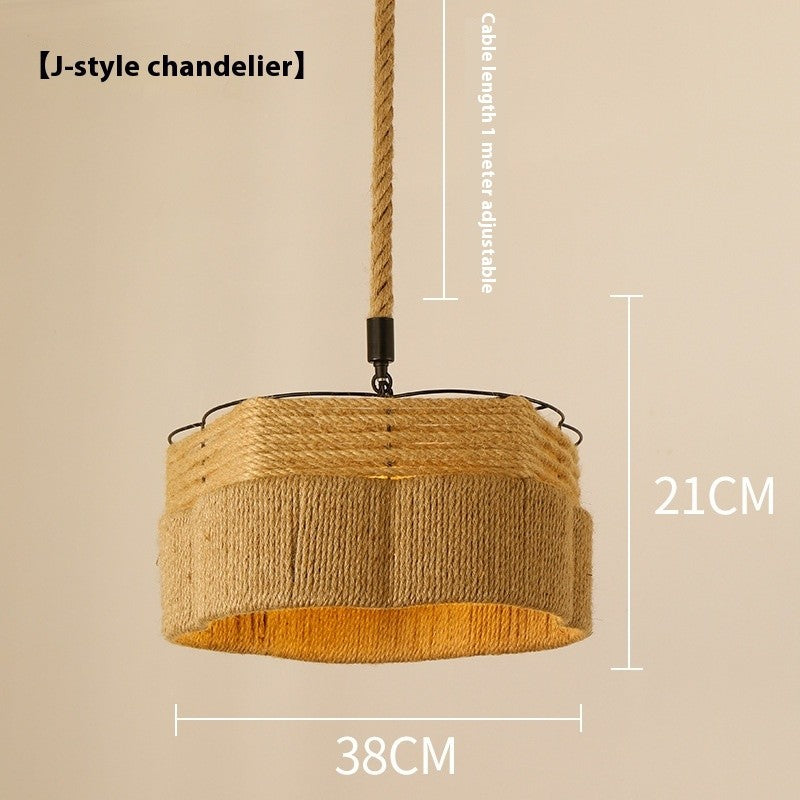 Retro Hemp Rope Industrial Chandelier