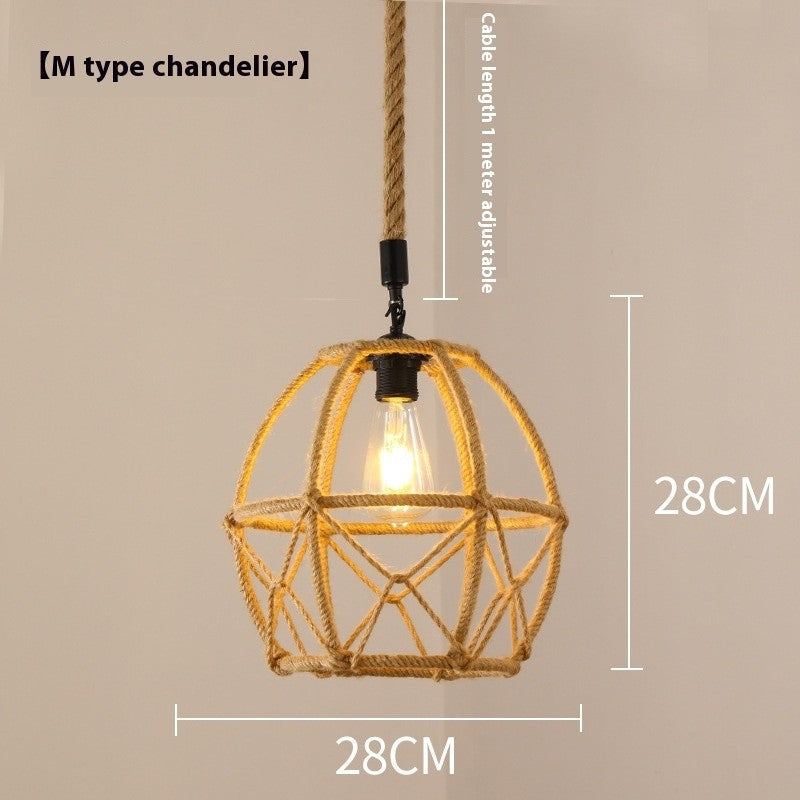 Retro Hemp Rope Industrial Chandelier