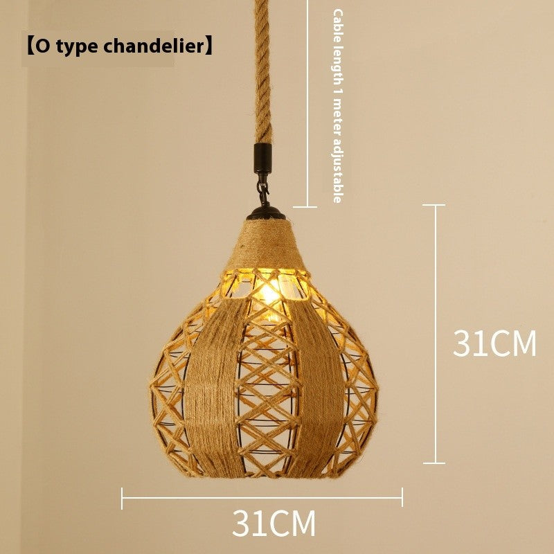 Retro Hemp Rope Industrial Chandelier