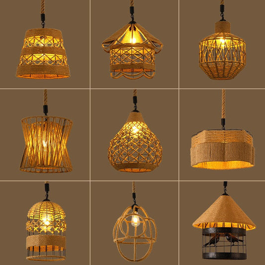 Retro Hemp Rope Industrial Chandelier