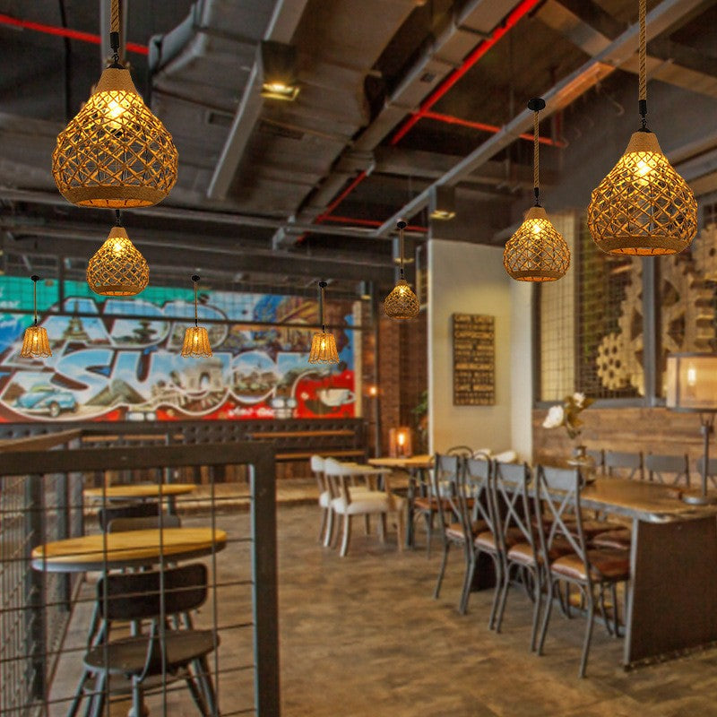 Retro Hemp Rope Industrial Chandelier