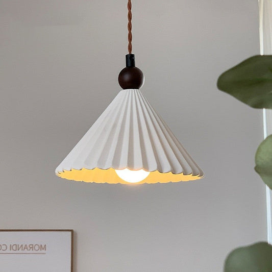 Retro Walnut Ceramic Pendant Lamp