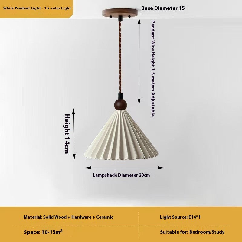 Retro Walnut Ceramic Pendant Lamp