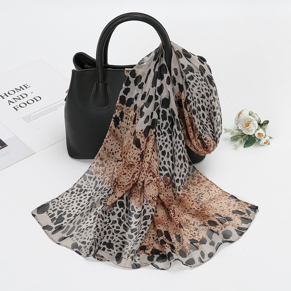 Selene Lotus Print Chiffon Scarf
