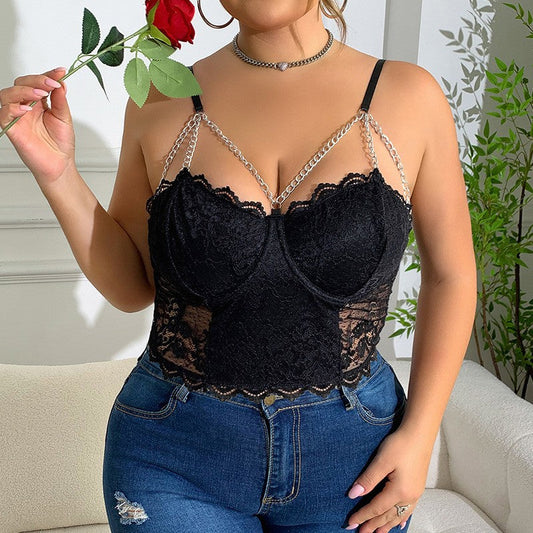 Seraphina Chain-Link Crop Vest