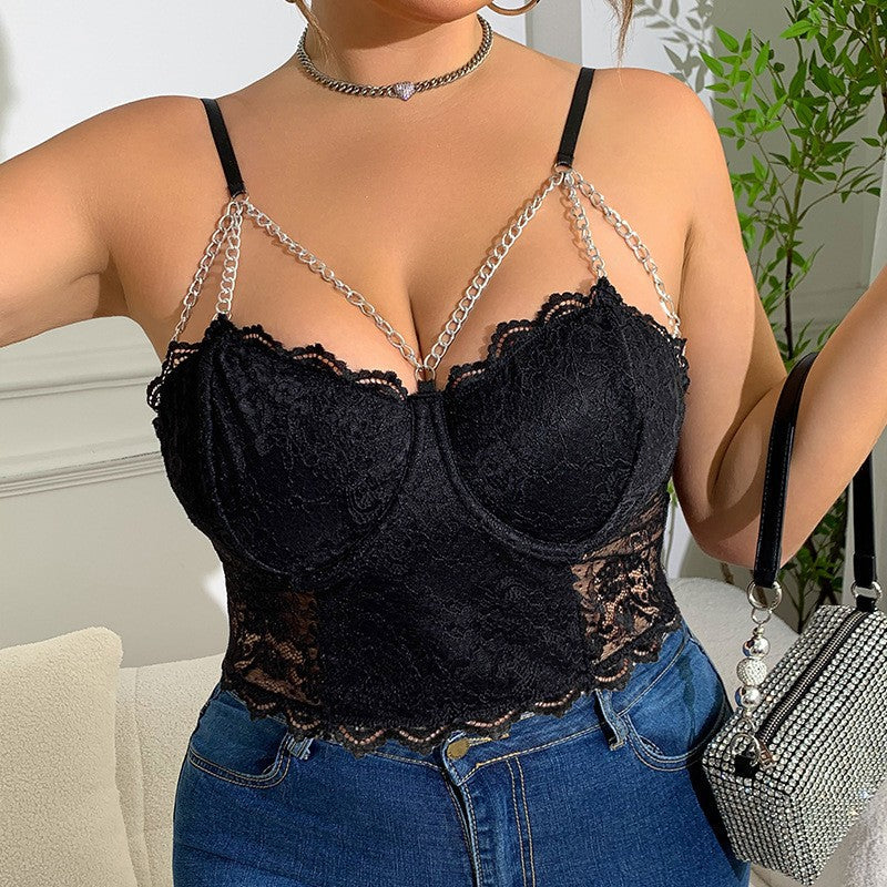 Seraphina Chain-Link Crop Vest