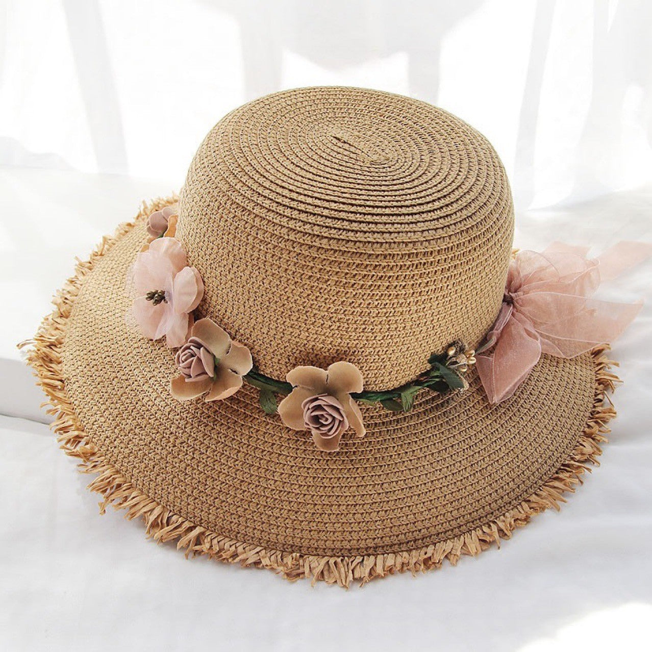 Serenya Floral Straw Sun Hat