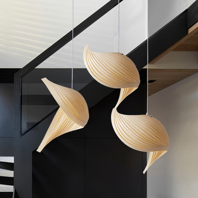 Wooden Woven Pendant Lamp